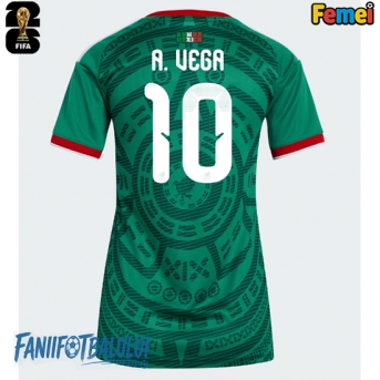 Mexic Alexis Vega #10 Echipament de Fotbal Replică Mondial 2026 Femei Acasa